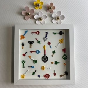 Hand-Painted Skeleton Keys in Shadow Box 8"x8" -#2